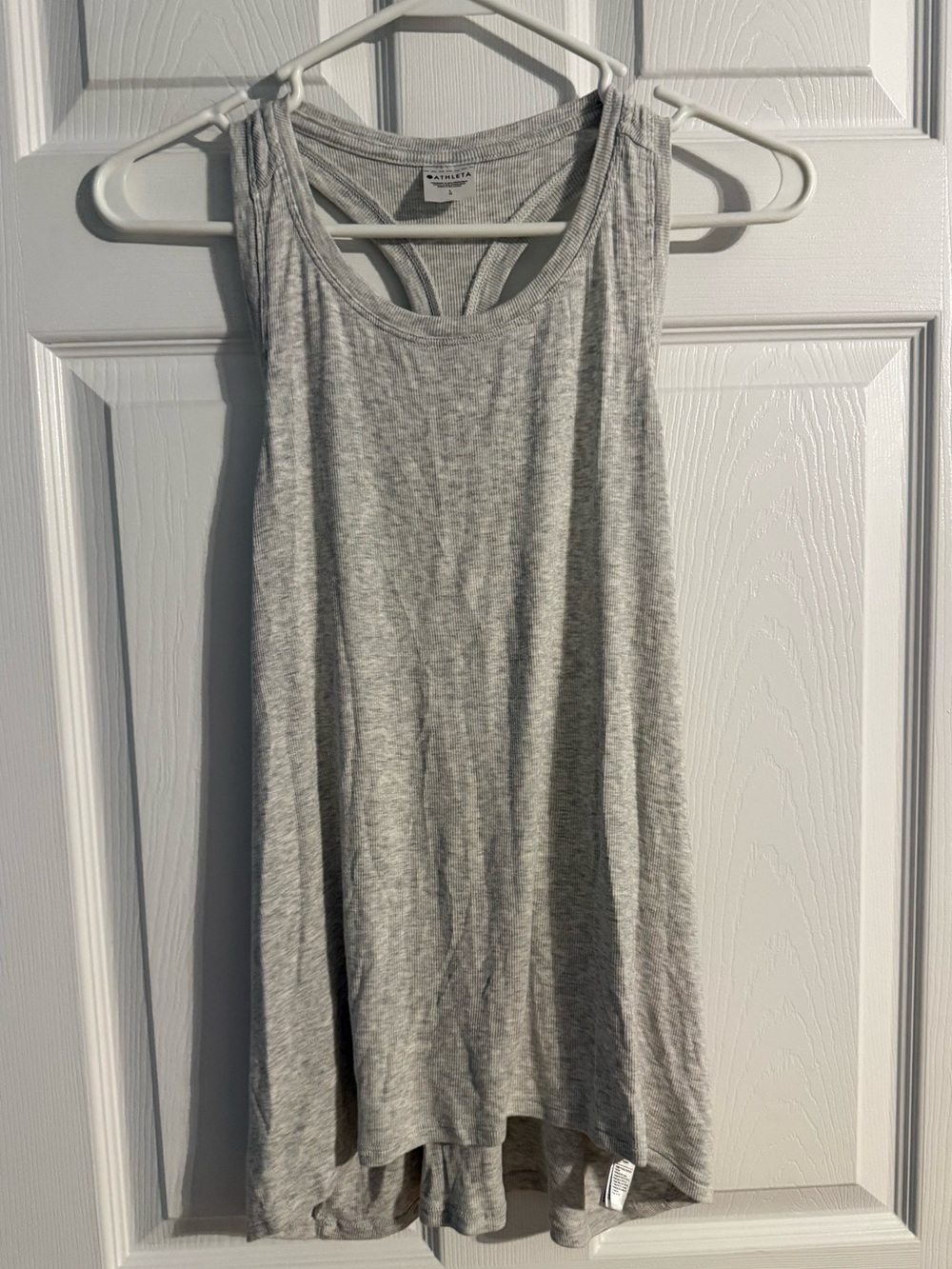 Athleta Gray Racerback Ribbed‎ Swing Tank Top Size Large